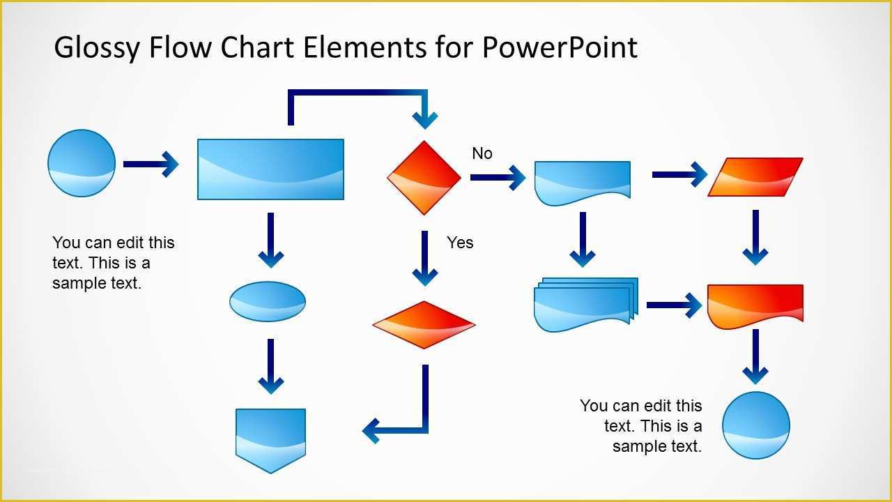 Powerpoint Flowchart Template Free Of Glossy Flow Chart Template for Powerpoint Slidemodel