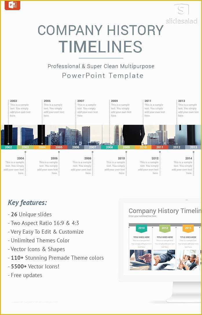 Powerpoint History Timeline Template Free Of Pany History Timelines Diagrams Powerpoint Presentation