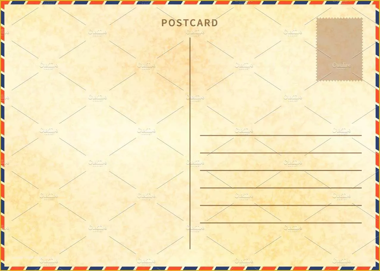 Powerpoint Postcard Template Free Of Retro Blank Postcard Template Illustrations Creative