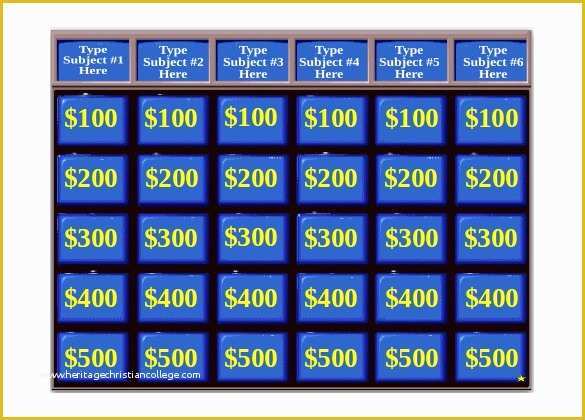 Powerpoint Quiz Template Free Download Of Jeopardy Game Template