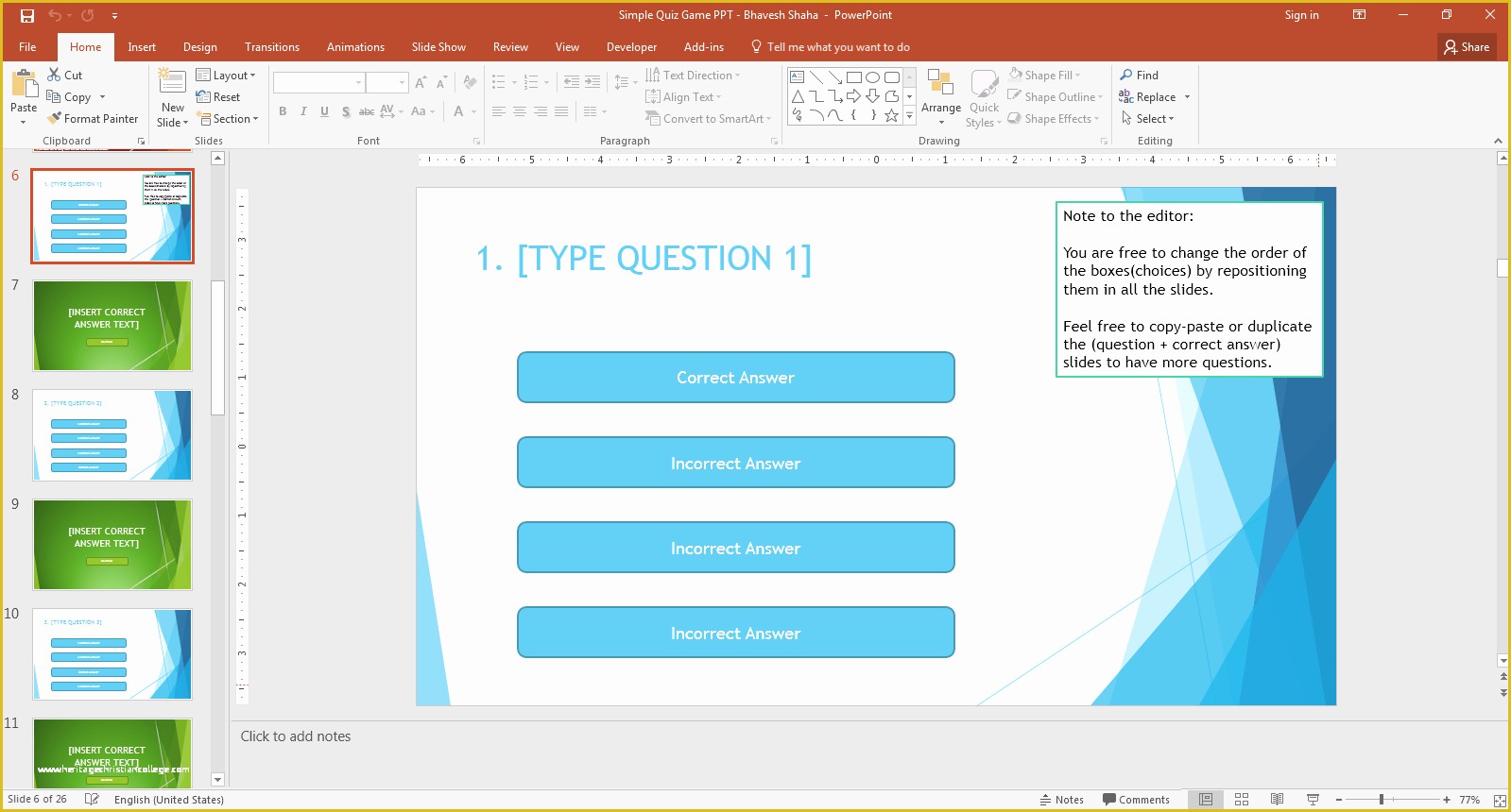 Powerpoint Quiz Template Free Download Of Question 1 Slide Quiz Game for Ppt