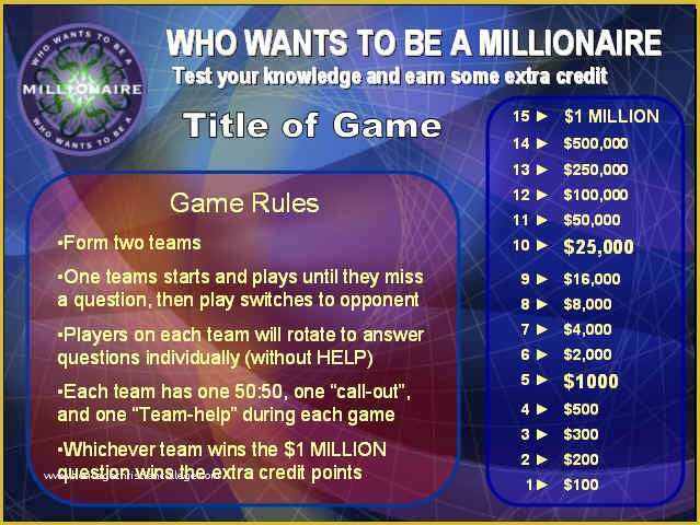 Powerpoint Quiz Template Free Download Of who Wants to Be A Millionaire Game Powerpoint Template