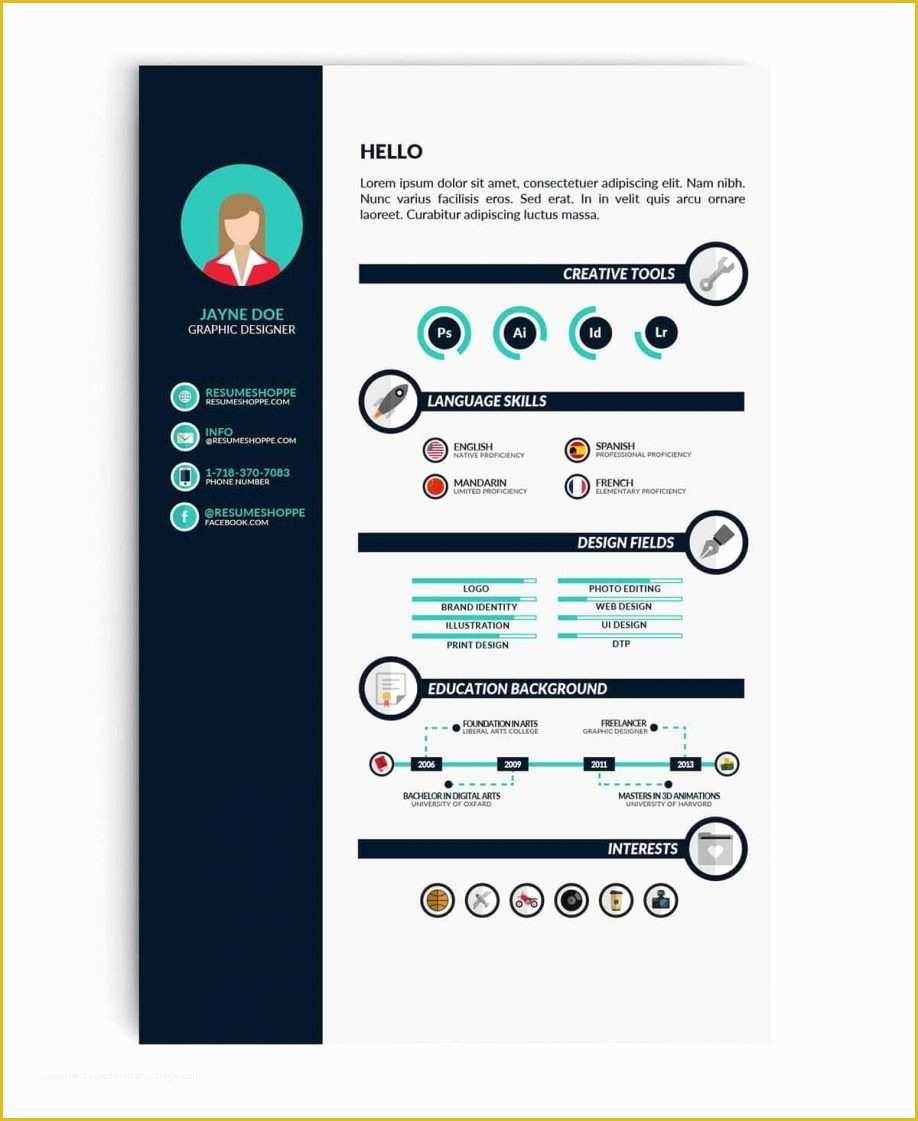 Powerpoint Resume Template Free Download Of Graphic Resume Template Letter Examples Design Templates