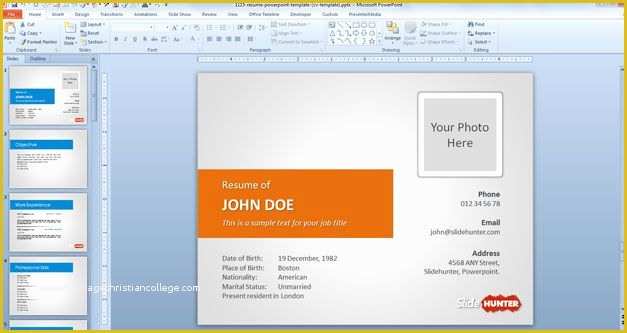 Powerpoint Resume Template Free Download Of Powerpoint Resume Template