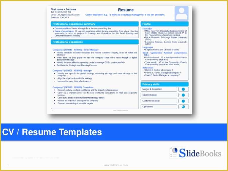 Powerpoint Resume Template Free Download Of Resume Cv Templates In Editable Powerpoint
