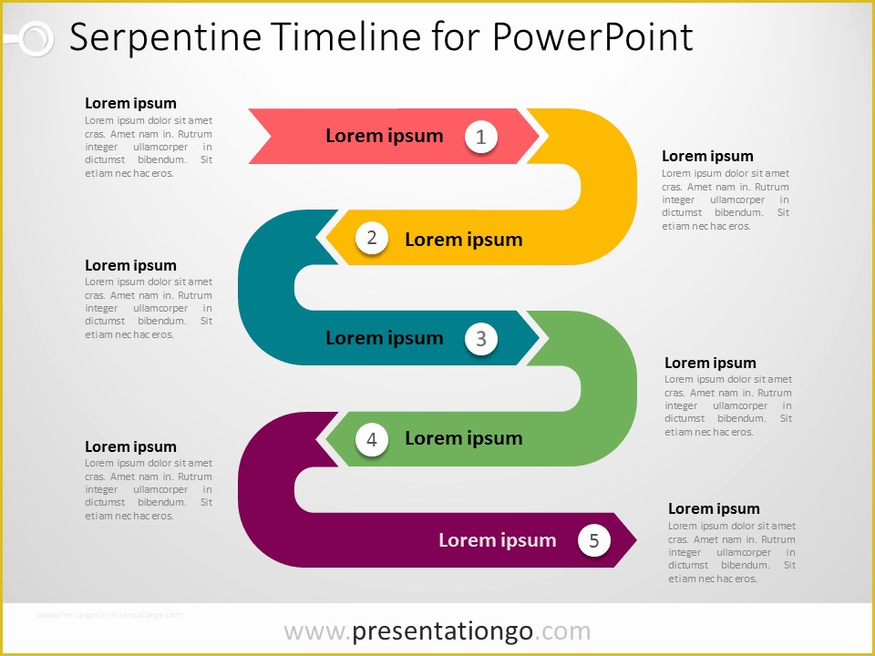Powerpoint Timeline Template Free Of Powerpoint Serpentine Timeline Presentationgo