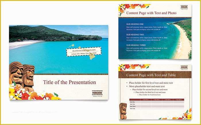 Ppt Brochure Templates Free Of Hawaii Travel Vacation Powerpoint Presentation Template Design