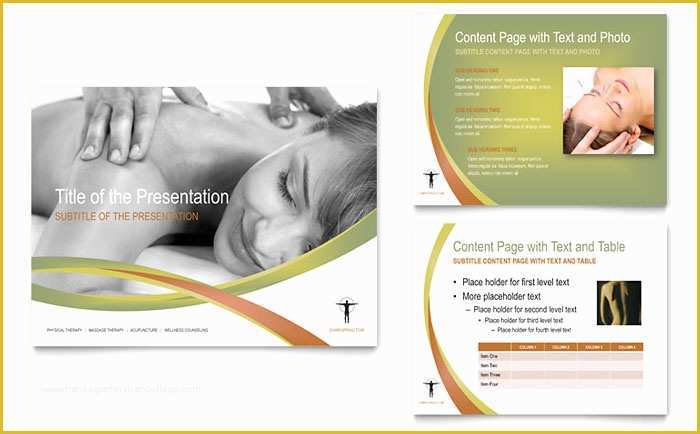 Ppt Brochure Templates Free Of Massage &amp; Chiropractic Powerpoint Presentation Template Design