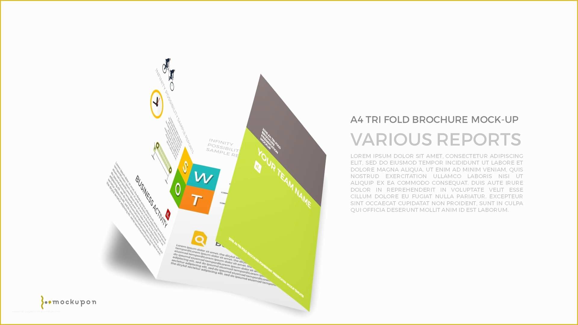 Ppt Brochure Templates Free Of Powerpoint A4 Tri Fold Brochure Mockup Template Premium