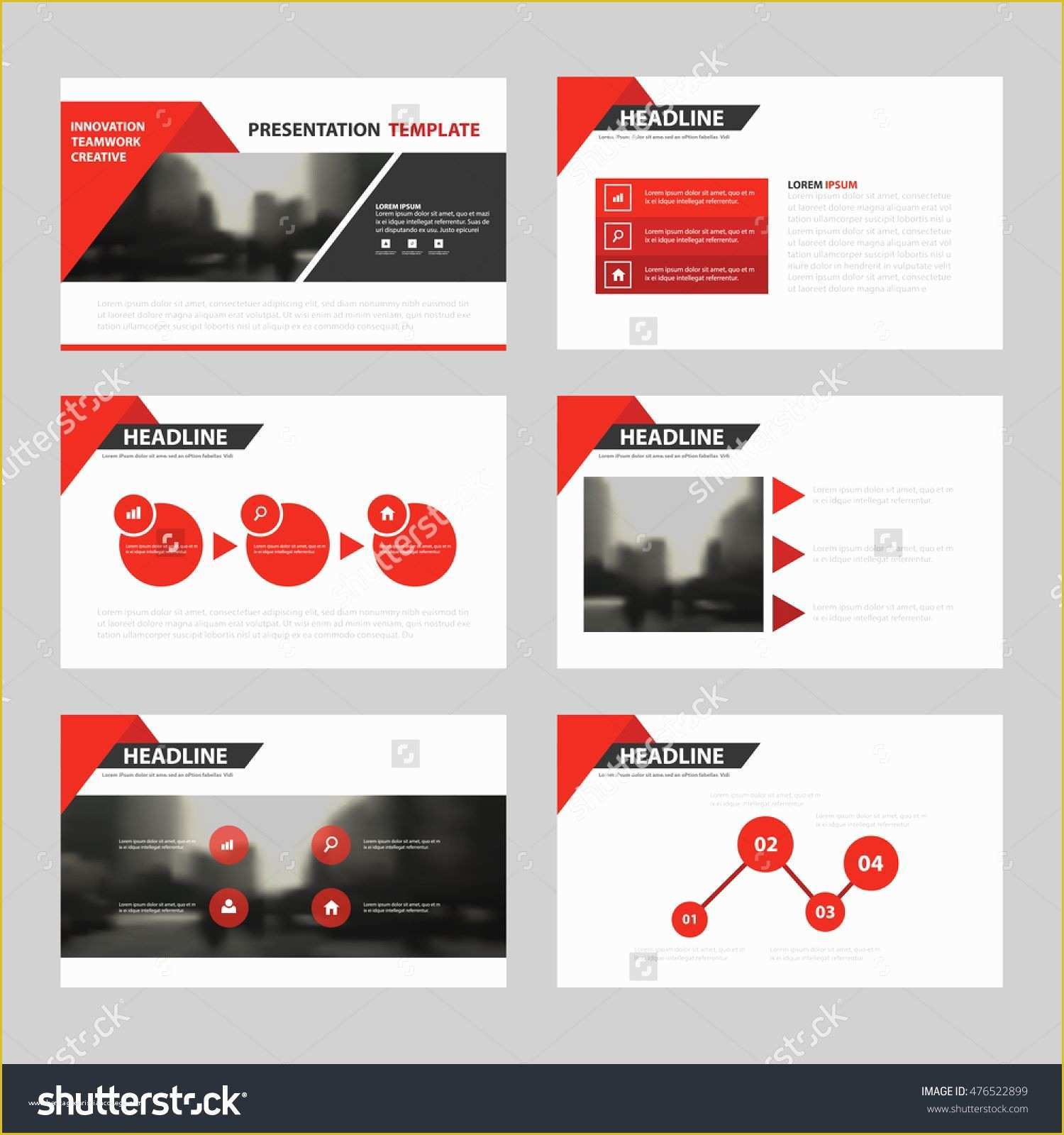 Ppt Brochure Templates Free Of Red Triangle Presentation Templates Infographic Elements