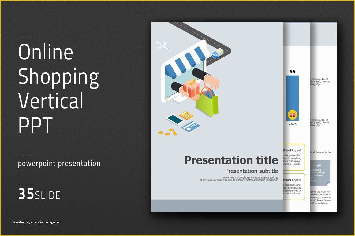 Ppt Templates for Online Shopping Free Download Of Line Shopping Vertical Ppt Presentation Templates