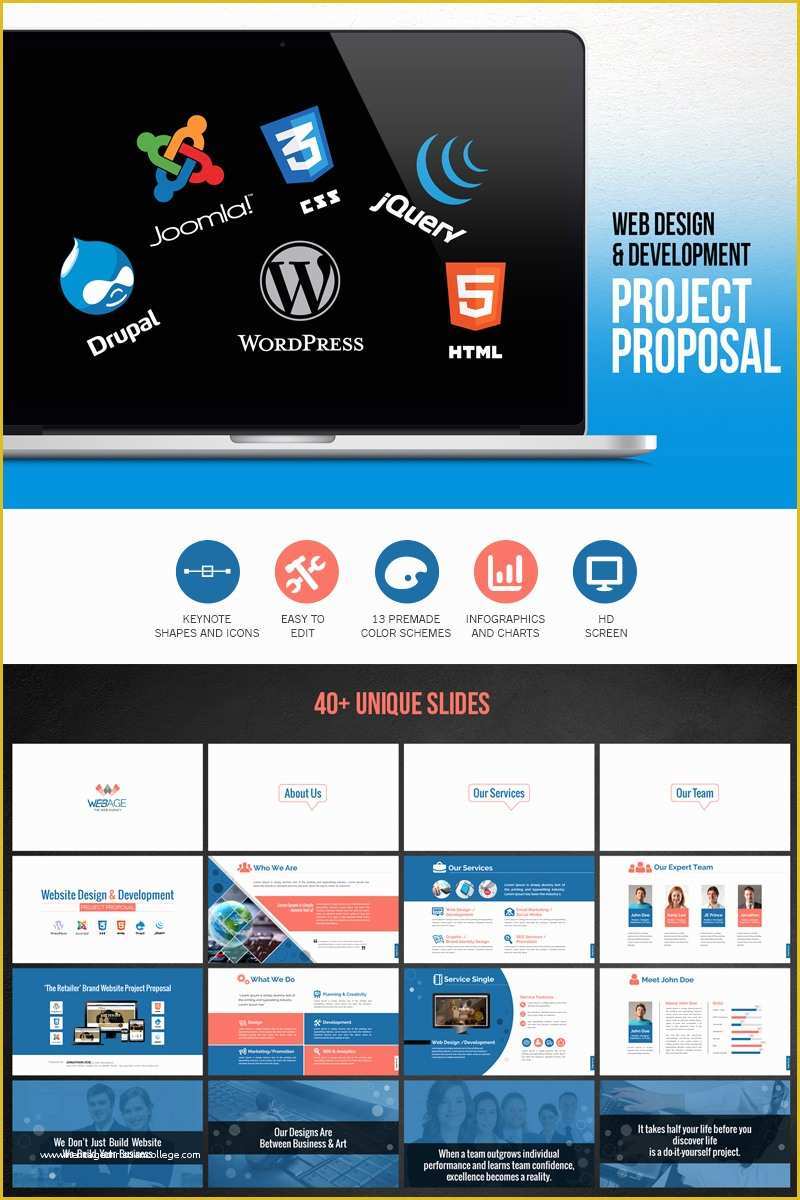 Ppt Templates Free Download for Project Presentation Of Web Design & Development Project Proposal Powerpoint