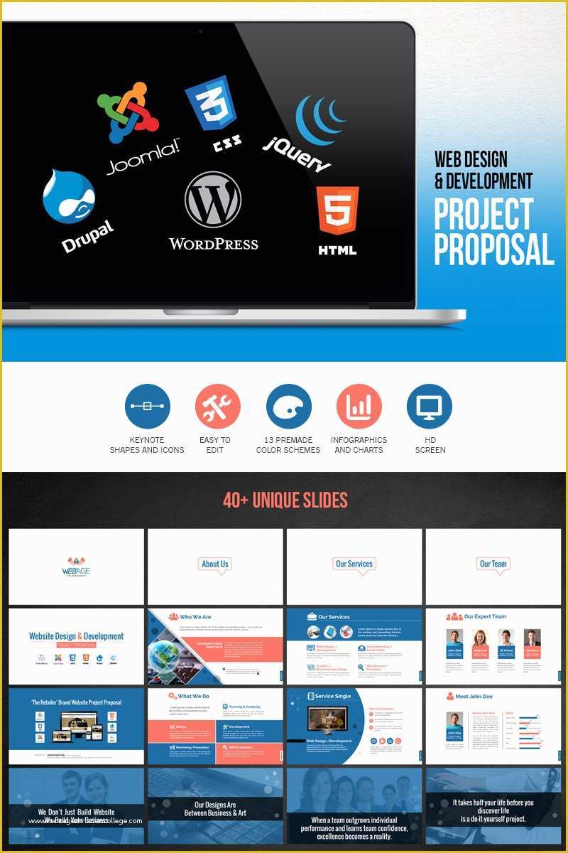 Ppt Templates Free Download for Project Presentation Of Web Design &amp; Development Project Proposal Powerpoint