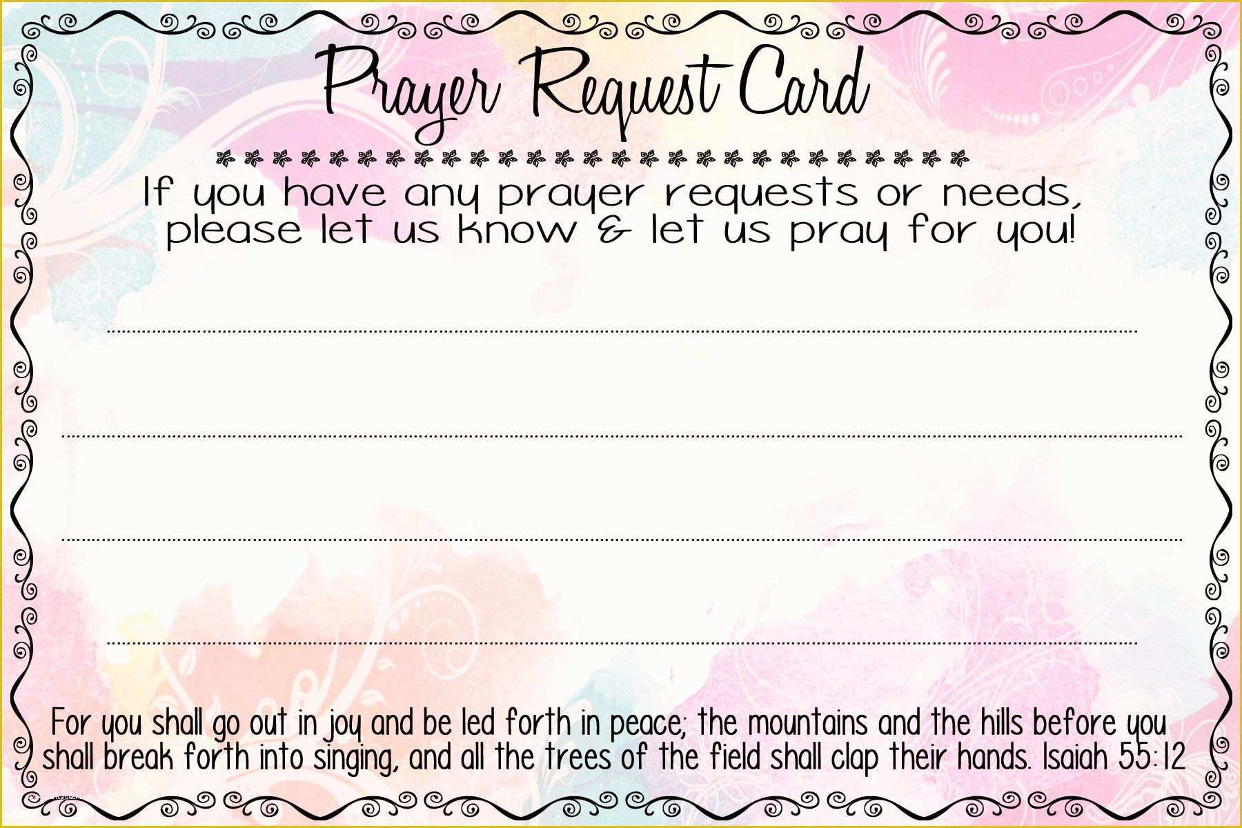 Prayer Card Template Free Of Prayer Request Cards A Fierce Flourishing