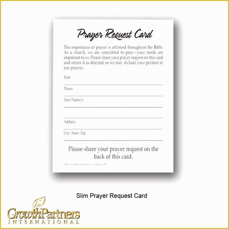 Prayer Card Template Free Of Prayer Request Cards Growthpartners International