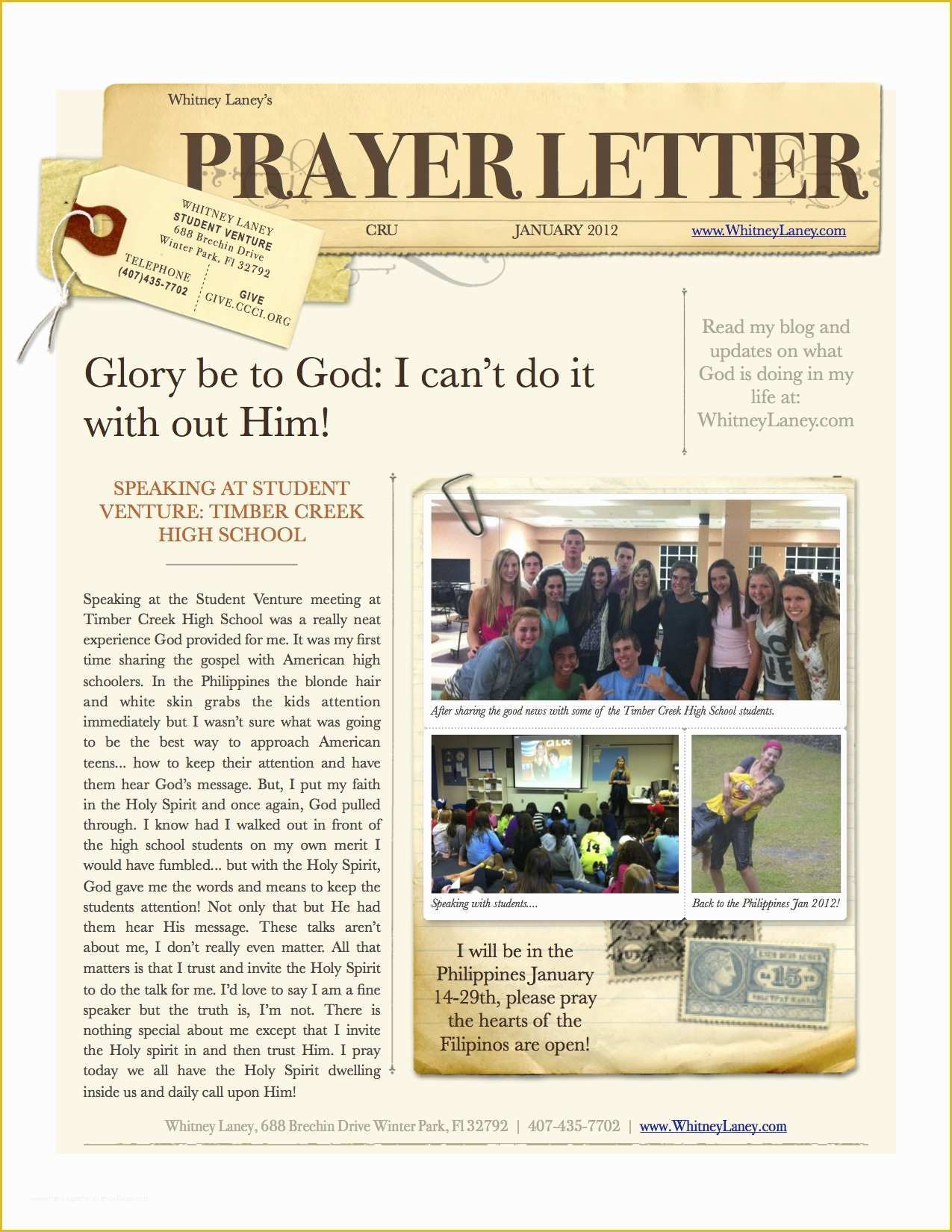 Prayer Letter Templates Free Of Cru Campus Crusade for Christ