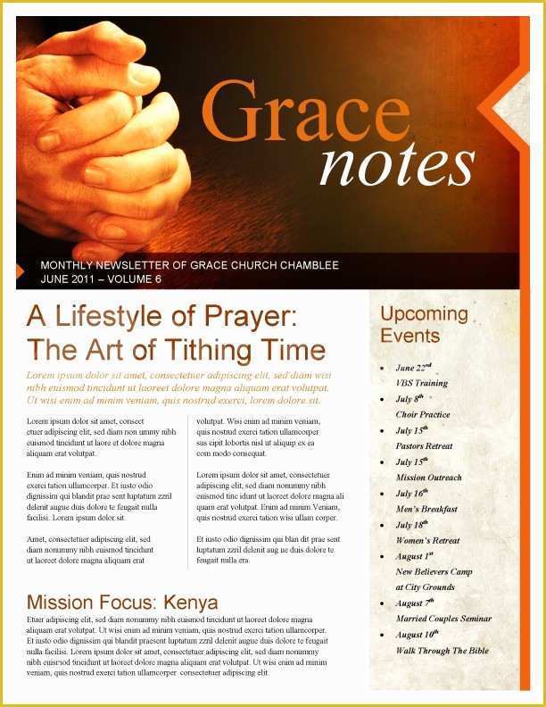 Prayer Letter Templates Free Of Prayer Church Newsletter