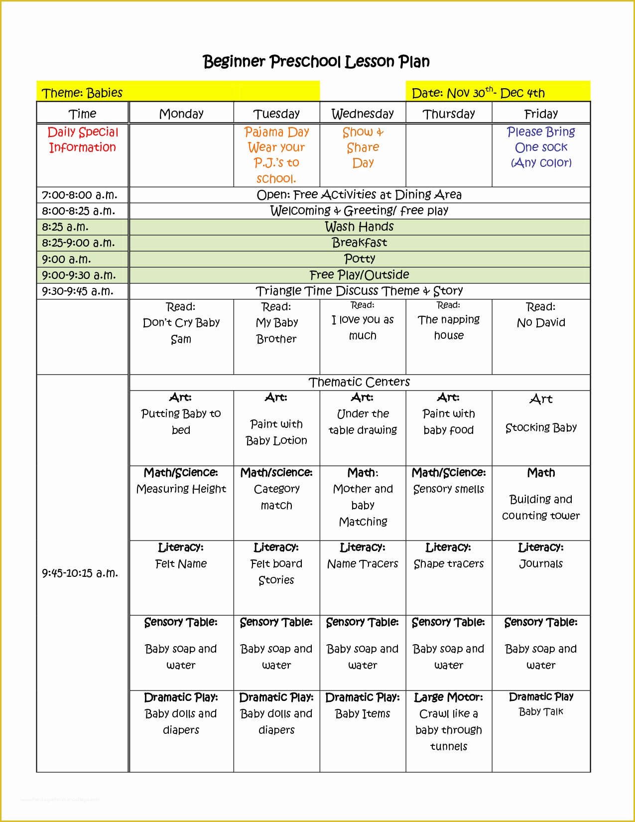 Pre K Lesson Plan Template Free Of 8 Best Of Preschool Lesson Plan Template Printable