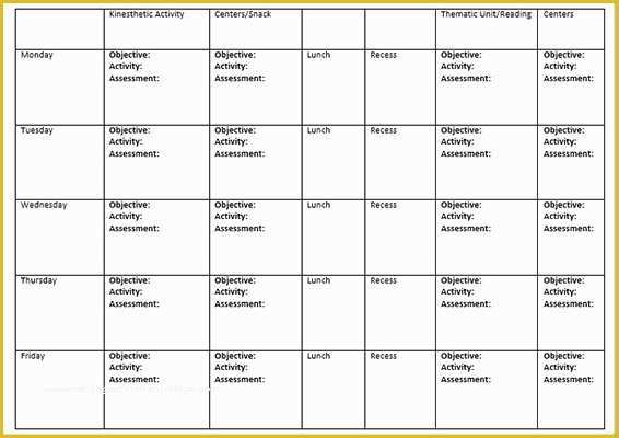 Pre K Lesson Plan Template Free Of Free Fun thematic Preschool Lesson Plan Template