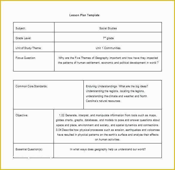 Pre K Lesson Plan Template Free Of Nyc Doe Pre K Lesson Plan Template 10 Unit Lesson Plan