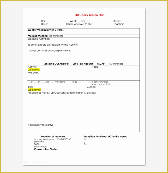 Pre K Lesson Plan Template Free Of Preschool Lesson Plan Template Daily Weekly Monthly