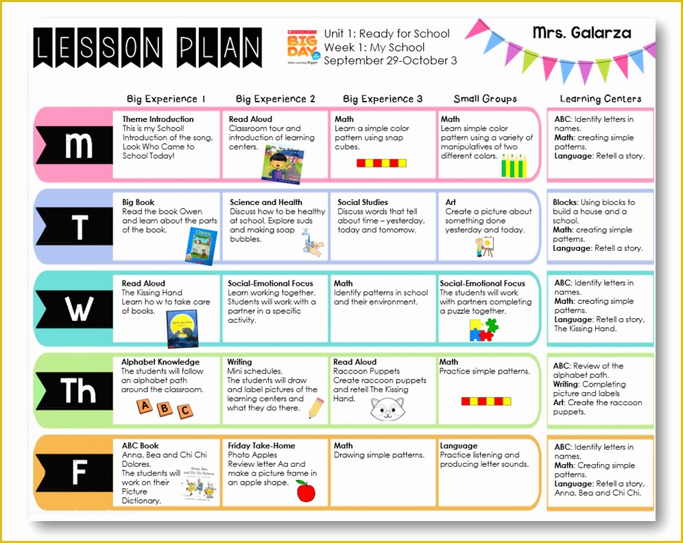 Pre K Lesson Plan Template Free Of Teacher Week when Thursday Prekpartner