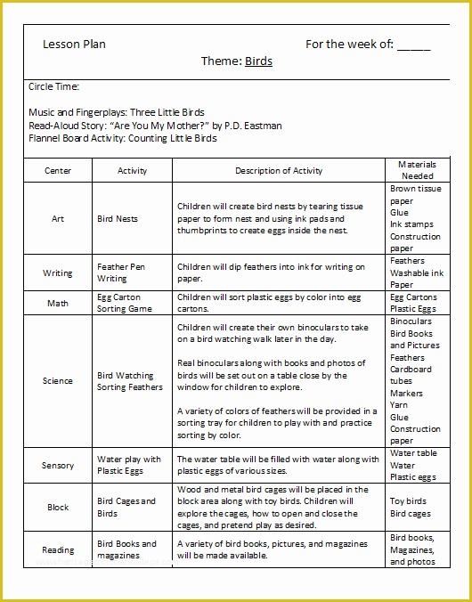 Pre K Lesson Plan Template Free Of Webbing for Lesson Plans In Preschool – Teach Preschool