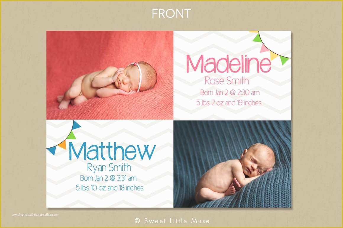 Pregnancy Announcement Templates Free Download Of Twins Birth Announcement Template Card Templates