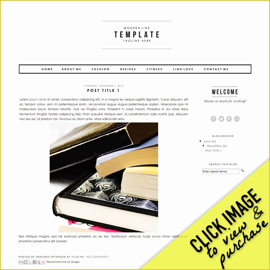 Premade Website Templates Free Of Modern Line Premade Template $115 Smitten Blog Designs