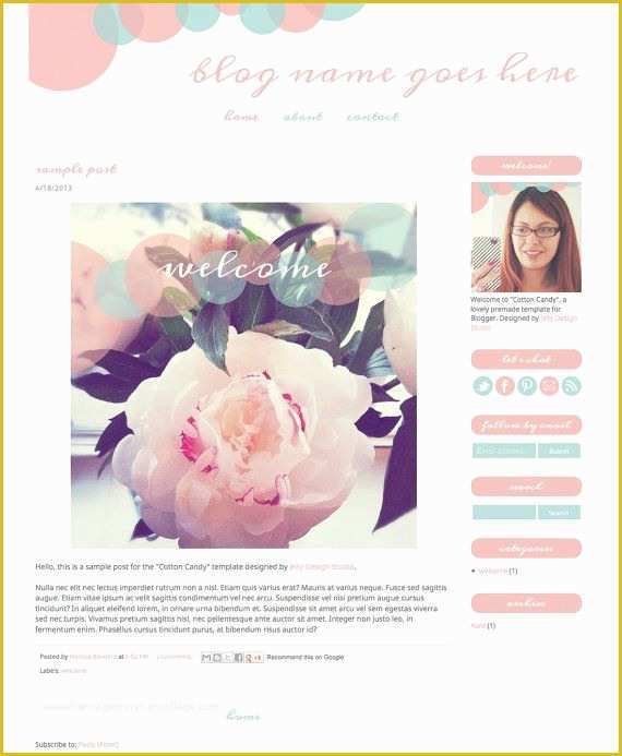 Premade Website Templates Free Of Premade Blogger Template Cotton Candy Blog by
