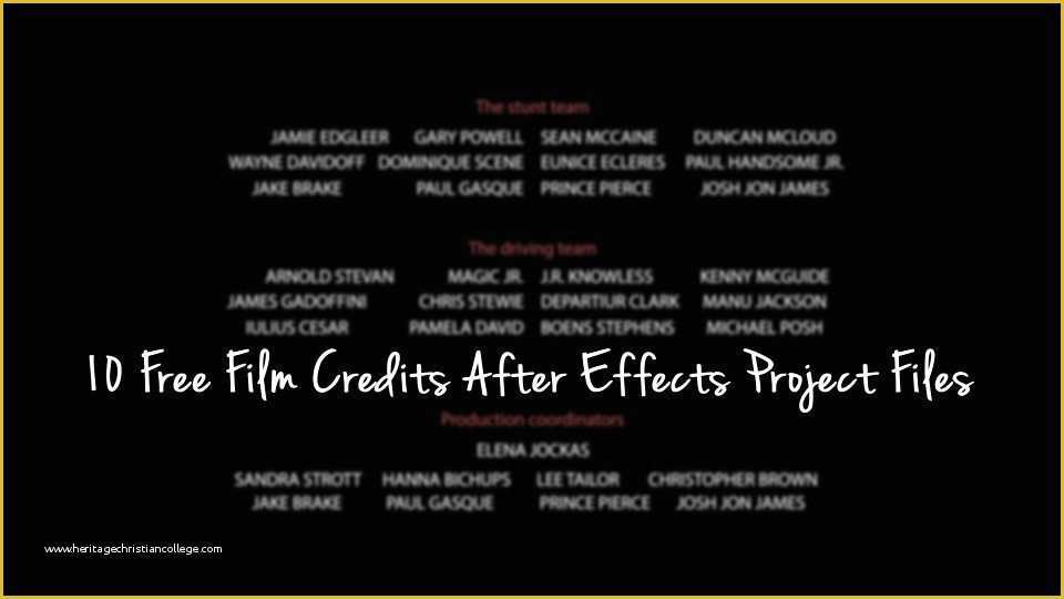 Premiere Pro Credits Template Free Of 10 Free Credits after Effects Project Files