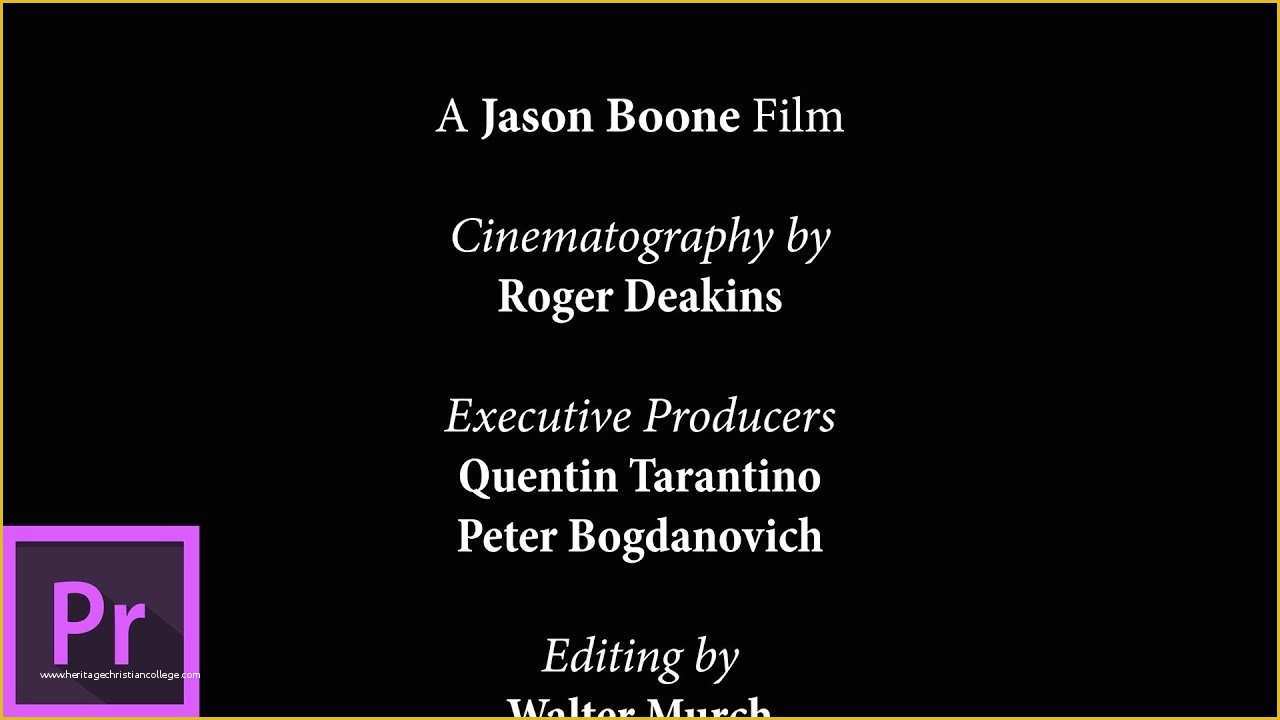 Premiere Pro Credits Template Free Of Create End Credits In Premiere Pro 2018