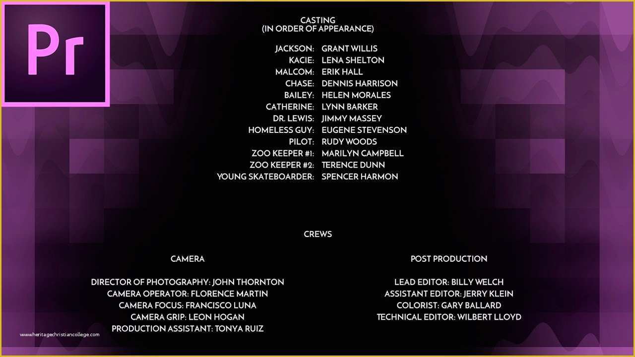 Premiere Pro Credits Template Free Of Create Smooth Beautiful Rolling Credits In Premiere Pro Cc