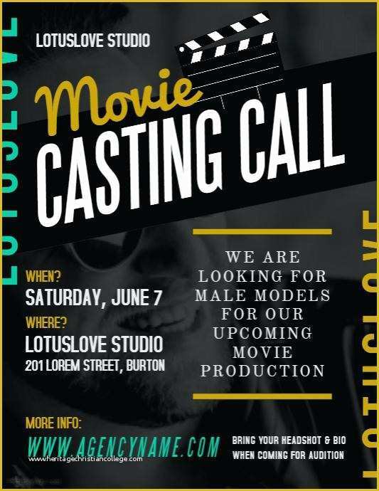 Premiere Pro Credits Template Free Of Movie Casting Call Flyer Template Tv Show Credits theatre