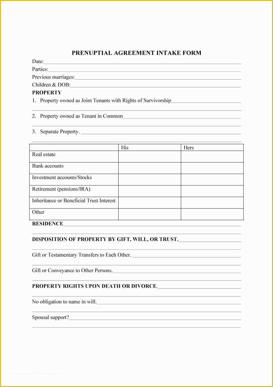 Prenup Template Free Of 30 Prenuptial Agreement Samples & forms Template Lab