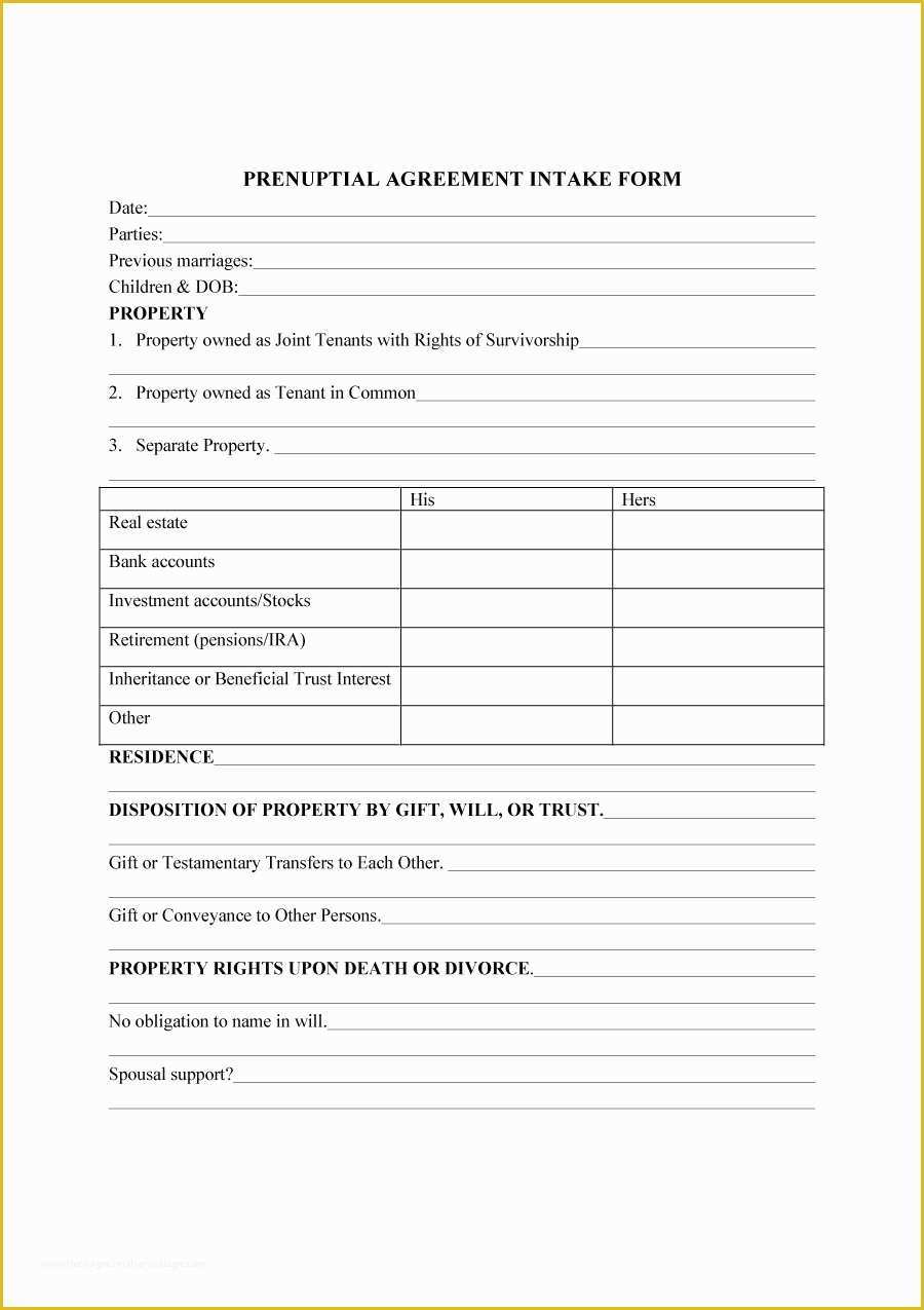 Prenup Template Free Of 30 Prenuptial Agreement Samples &amp; forms Template Lab