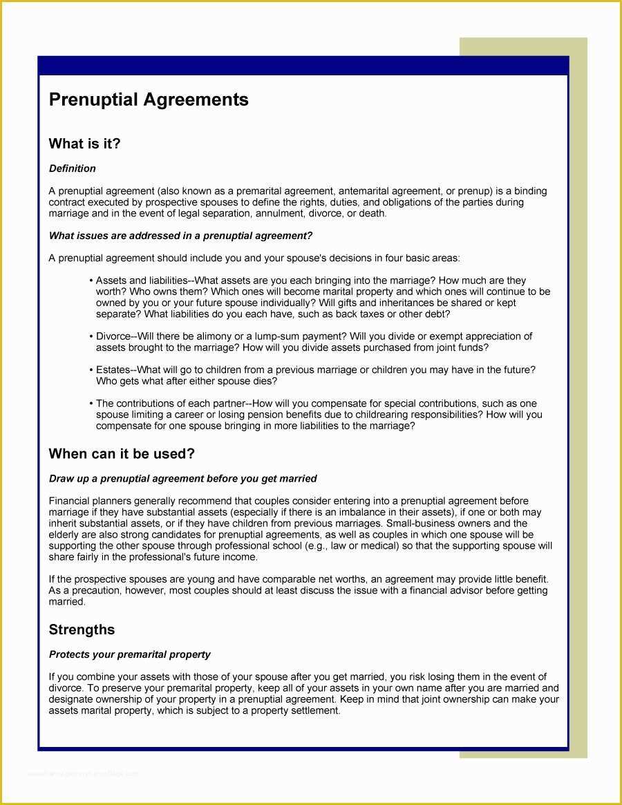 Prenup Template Free Of 31 Free Prenuptial Agreement Samples & forms Free