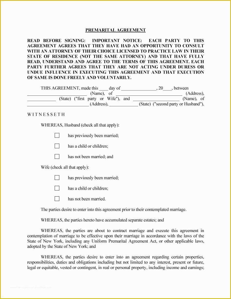 Prenup Template Free Of 31 Free Prenuptial Agreement Samples & forms Free