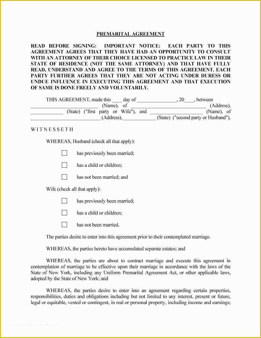 Prenup Template Free Of 31 Free Prenuptial Agreement Samples &amp; forms Free