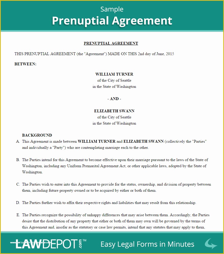 Prenup Template Free Of Prenuptial Agreement Sample Wedding Planning