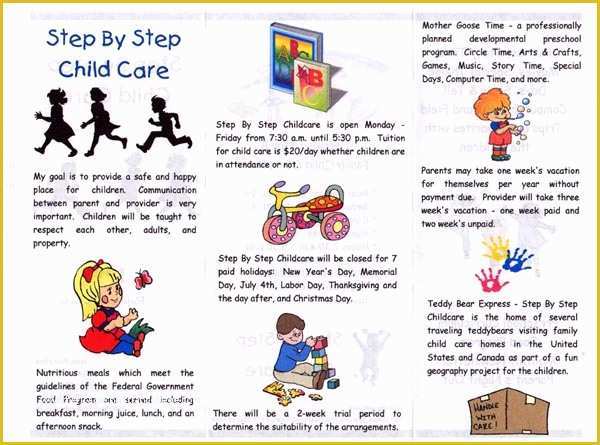 Preschool Brochure Template Free Of 11 Best S Of Sample Daycare Brochure Preschool