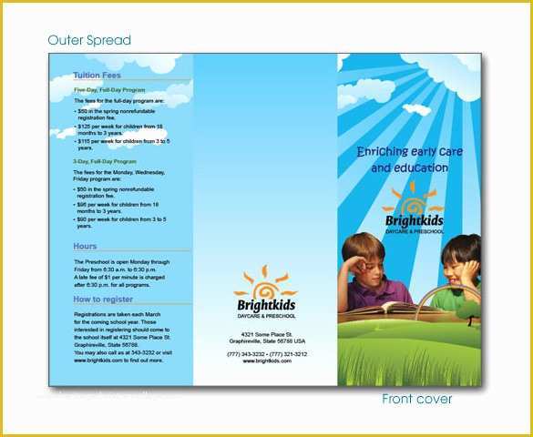 Preschool Brochure Template Free Of 15 Daycare Brochure Templates Free Psd Eps