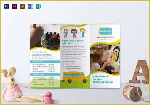 Preschool Brochure Template Free Of 21 Preschool Brochure Free Psd Ai Eps format Download