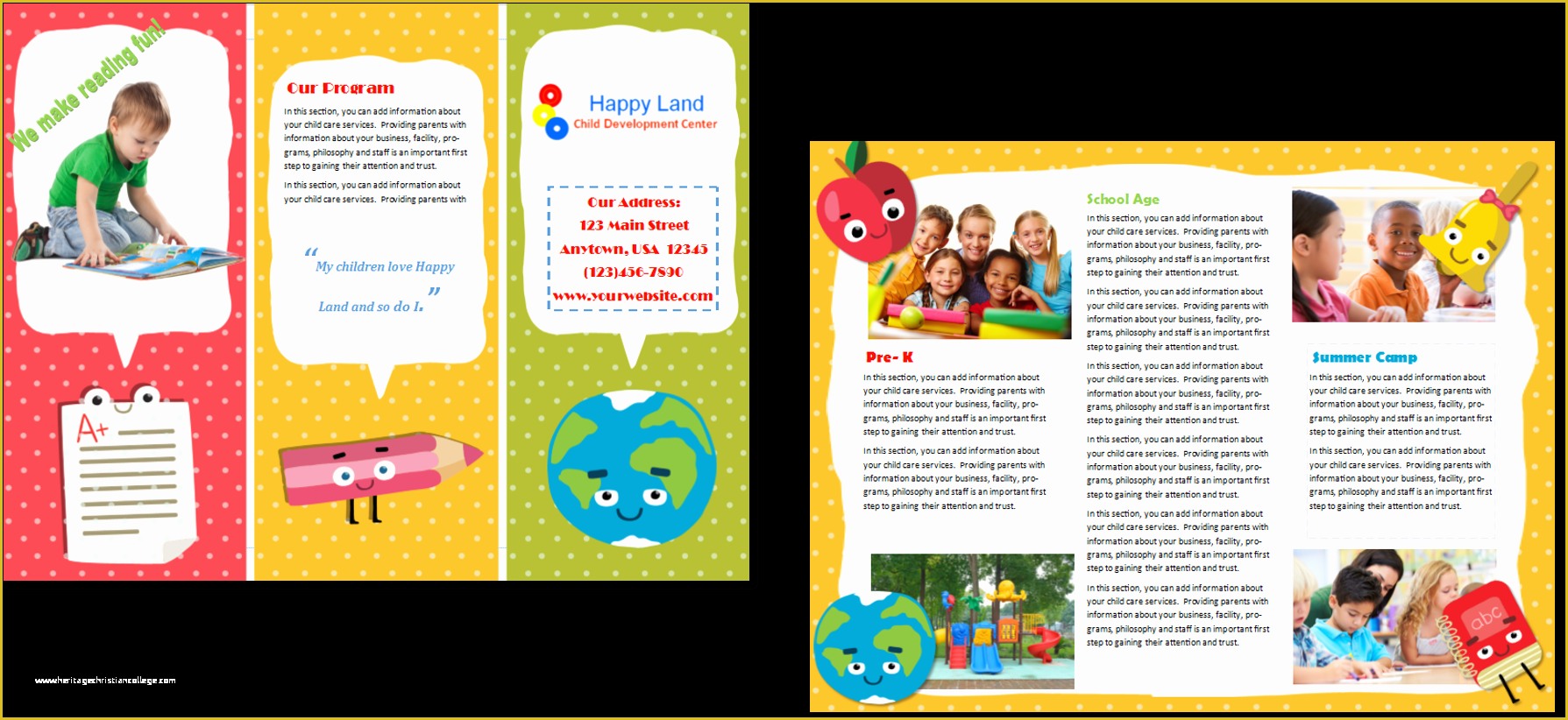 Preschool Brochure Template Free Of Child Care Brochure Template 22 Child Care Owner