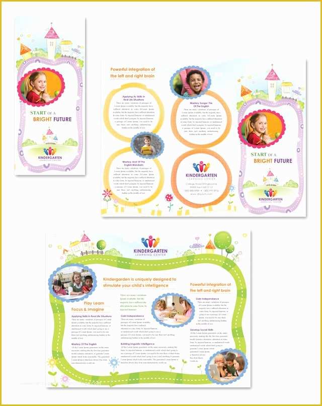 Preschool Brochure Template Free Of Kindergarten Tri Fold Brochure Template Dlayouts Graphic