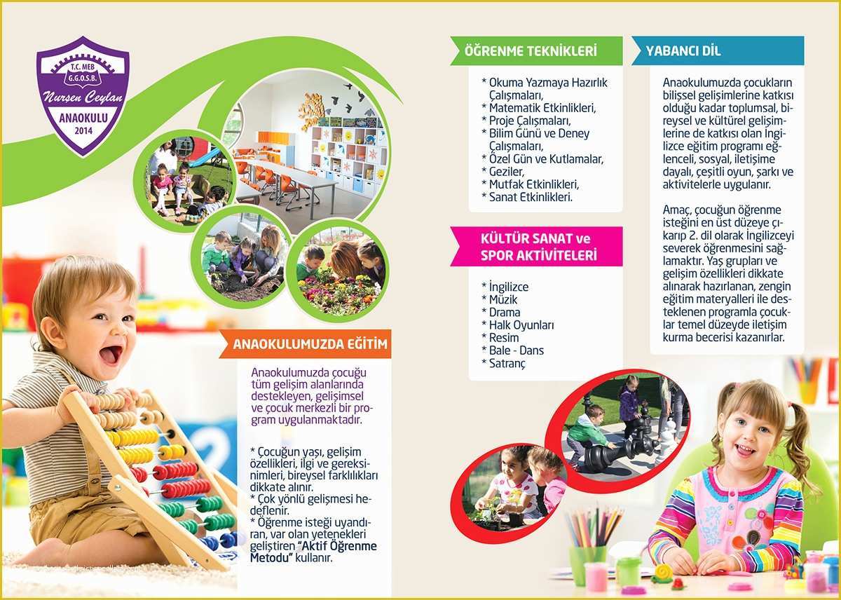 Preschool Brochure Template Free Of Nurşen Ceylan Anaokulu Kindergarten Brochure On Behance