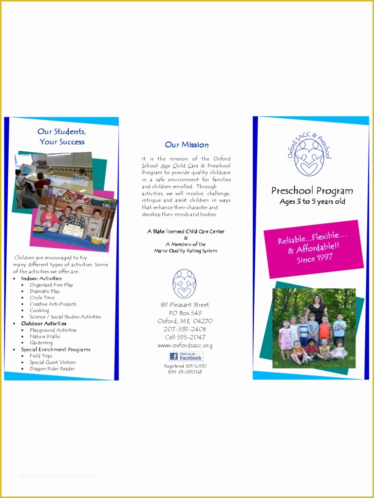 Preschool Brochure Template Free Of Preschool Brochure Template 6 Free Templates In Pdf