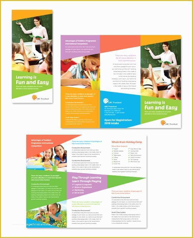 Preschool Brochure Template Free Of Preschool Education Tri Fold Brochure Template