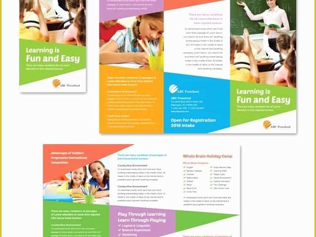 Preschool Brochure Template Free Of Preschool Education Tri Fold Brochure Template