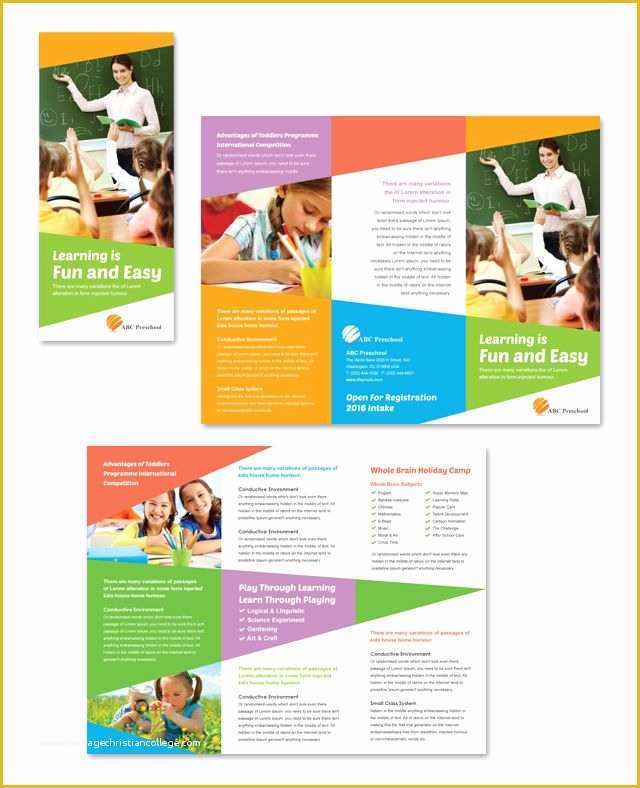 Preschool Brochure Template Free Of Preschool Education Tri Fold Brochure Template